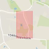 Karta som med röd fyrkant ramar in Kävlinge, Emil Göranssons Väg, Oxie, Malmö, Skåne län