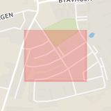 Karta som med röd fyrkant ramar in Disponentgatan, Tomelilla, Skåne län