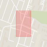 Karta som med röd fyrkant ramar in Nydala, Humanistgatan, Malmö, Skåne län