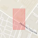 Karta som med röd fyrkant ramar in Svågertorp, Eriksfältsgatan, Malmö, Skåne län