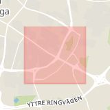 Karta som med röd fyrkant ramar in Agnesfridsvägen, Östra Kattarpsvägen, Malmö, Skåne län