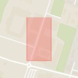 Karta som med röd fyrkant ramar in Eric Perssons Väg, Chelsea, Malmö, Skåne län