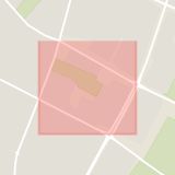 Karta som med röd fyrkant ramar in Bellevuegården, Malmö, Skåne län