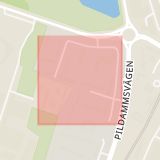 Karta som med röd fyrkant ramar in Hyllie, Annebergsgatan, Malmö, Skåne län