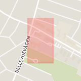 Karta som med röd fyrkant ramar in Eddagatan, Hyllie, Malmö, Skåne län