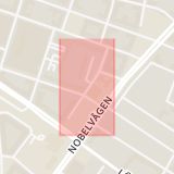 Karta som med röd fyrkant ramar in Södervärnsgatan, Vitemöllegatan, Malmö, Skåne län