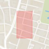 Karta som med röd fyrkant ramar in Möllevången, Simrishamnsgatan, Möllevångstorget, Malmö, Skåne län