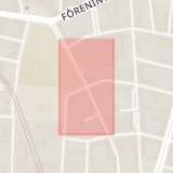 Karta som med röd fyrkant ramar in Friisgatan, Södra Förstadsgatan, Malmö, Skåne län