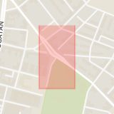 Karta som med röd fyrkant ramar in Möllevången, Amiralsgatan, Malmö, Skåne län