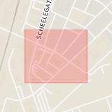 Karta som med röd fyrkant ramar in Håkanstorp, Industrigatan, Malmö, Skåne län