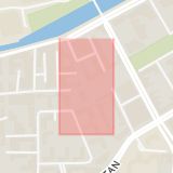 Karta som med röd fyrkant ramar in Lugnet, Kaptensgatan, Storgatan, Malmö, Skåne län