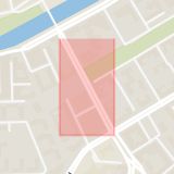 Karta som med röd fyrkant ramar in Kungsgatan, Amiralsgatan, Malmö, Skåne län