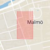 Karta som med röd fyrkant ramar in Lilla Torg, Stortorget, Malmö, Skåne län