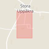 Karta som med röd fyrkant ramar in Uppåkra, Staffanstorp, Skåne län