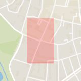 Karta som med röd fyrkant ramar in Stora Södergatan, Svanegatan, Lund, Skåne län