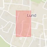 Karta som med röd fyrkant ramar in Kattesund, Lund, Skåne län