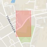Karta som med röd fyrkant ramar in Skåne, Lund, Tuna, Warholms Väg, Dag Hammarskjölds Väg, Skåne län
