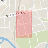 Karta som med röd fyrkant ramar in Södergatan, Kävlinge, Skåne län