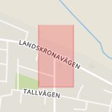 Karta som med röd fyrkant ramar in Häljarp, Närlundavägen, Landskrona, Skåne län