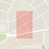 Karta som med röd fyrkant ramar in Brocksgatan, Landskrona, Skåne län