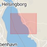 Karta som med röd fyrkant ramar in Landskrona Kommun, Landskrona, Skåne län