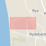 Karta som med röd fyrkant ramar in Rydebäck, Långövägen, Rasta, Helsingborg, Skåne län