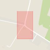 Karta som med röd fyrkant ramar in Ekeby, Allégatan, Trueds Väg, Bjuv, Skåne län