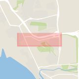 Karta som med röd fyrkant ramar in Rusthållsgatan, Helsingborg, Skåne län