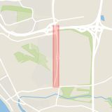 Karta som med röd fyrkant ramar in Sockengatan, Österleden, Trafikplats Ättekulla, Helsingborg, Skåne län