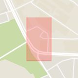 Karta som med röd fyrkant ramar in Planteringen, Husargatan, Helsingborg, Skåne län
