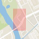 Karta som med röd fyrkant ramar in Finlandsgatan, Kristianstad, Skåne län