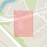 Karta som med röd fyrkant ramar in Elinebergsplatsen, Helsingborg, Skåne län
