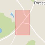 Karta som med röd fyrkant ramar in Forestad, Riseberga, Klippan, Skåne län