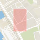 Karta som med röd fyrkant ramar in Bruksgatan, Helsingborg, Skåne län
