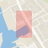 Karta som med röd fyrkant ramar in Järnvägsgatan, Hamnkrogen, Helsingborg, Skåne län
