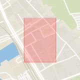Karta som med röd fyrkant ramar in Södra Kyrkogatan, Helsingborg, Skåne län