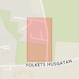 Karta som med röd fyrkant ramar in Apelvägen, Bromölla, Skåne län