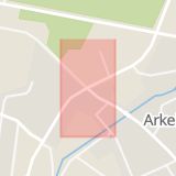 Karta som med röd fyrkant ramar in Arkelstorp, Näsum, Kristianstad, Skåne län