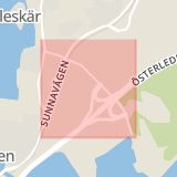 Karta som med röd fyrkant ramar in Trossö, Österleden, Skeppsbrokajen, Blåportsgatan, Karlskrona, Blekinge län
