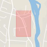 Karta som med röd fyrkant ramar in Mörrum, Bygatan, Karlshamn, Blekinge län
