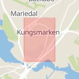 Karta som med röd fyrkant ramar in Trossö, Kungsmarksvägen, Mörrum, Karlskrona, Blekinge län