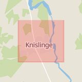 Karta som med röd fyrkant ramar in Knislinge, Östra göinge, Skåne län