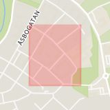 Karta som med röd fyrkant ramar in Stallgatan, Ängelholm, Skåne län