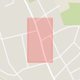 Karta som med röd fyrkant ramar in Norra Vägen, Ringvägen, Bjärnum, Hässleholm, Skåne län
