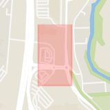 Karta som med röd fyrkant ramar in Snösvängen, Stenalyckan, Halmstad, Hallands län