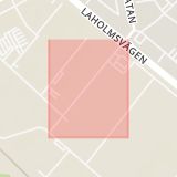 Karta som med röd fyrkant ramar in Falkenberg, Stenbrottsvägen, Halmstad, Larsfridsvägen, Hallands län