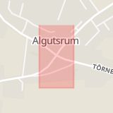 Karta som med röd fyrkant ramar in Algutsrum, Trafikplats Algutsrum, Mörbylånga, Kalmar län