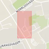Karta som med röd fyrkant ramar in Drottning Blankas Väg, Kalmar, Kalmar län
