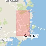 Karta som med röd fyrkant ramar in Norra Vägen, Kalmar, Kalmar län