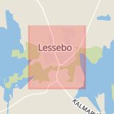 Karta som med röd fyrkant ramar in Lessebo Kommun, Lessebo, Kronobergs län